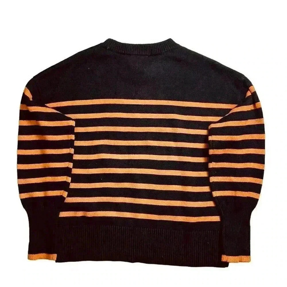 Philosophy Women's Striped Pullover Sweater Black and Orange Size M - Picture 8 of 8